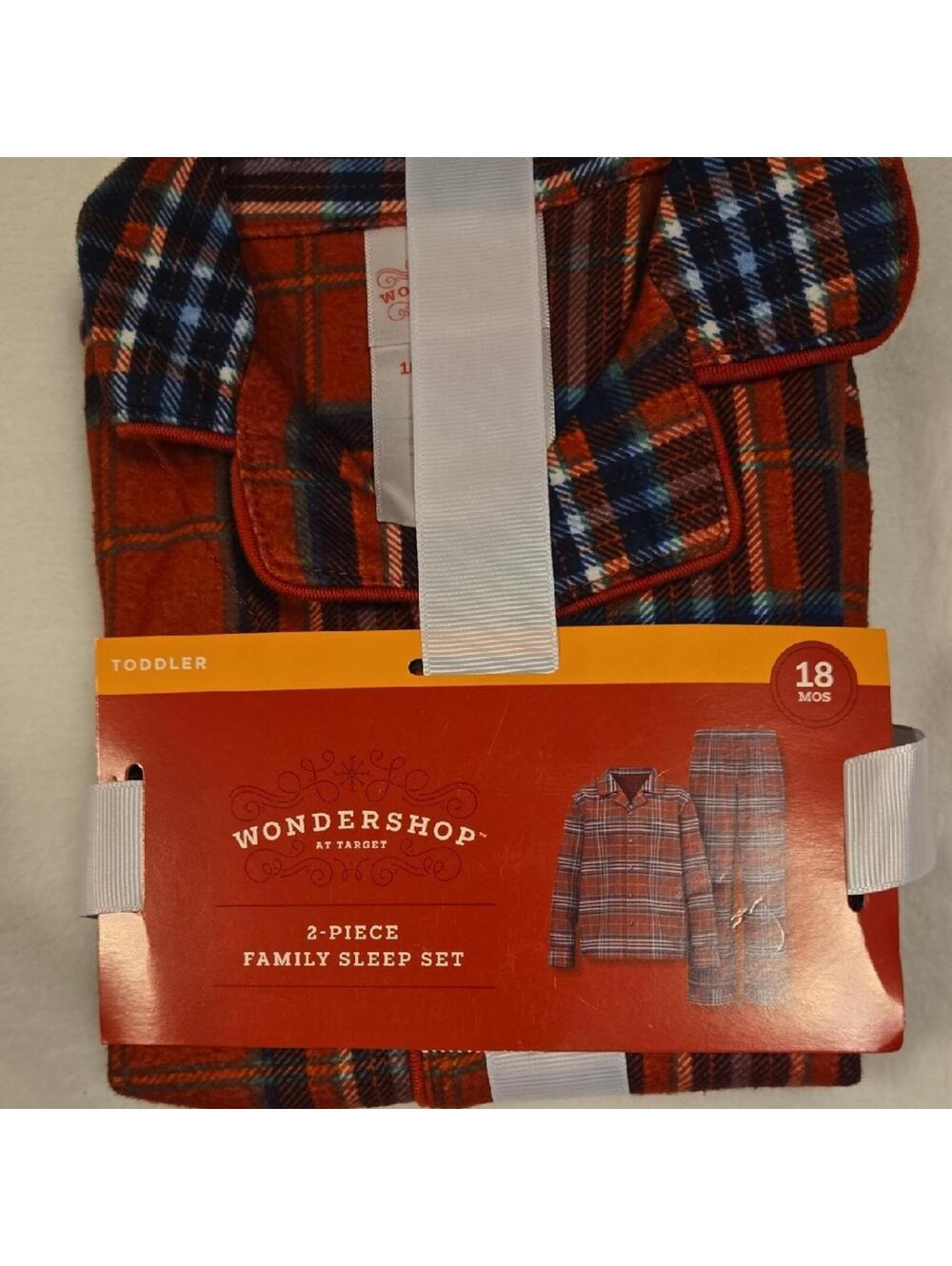 Wondershop Red and Blue Plaid Toddler Sleep Set Size 18 Months New